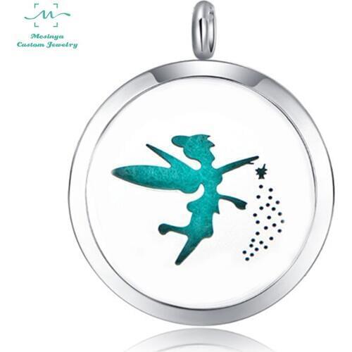 10pcs Mesinya Angel (30mm) Aromatherapy / 316L s.steel Essential Oils Perfume Diffuser pendant Necklace