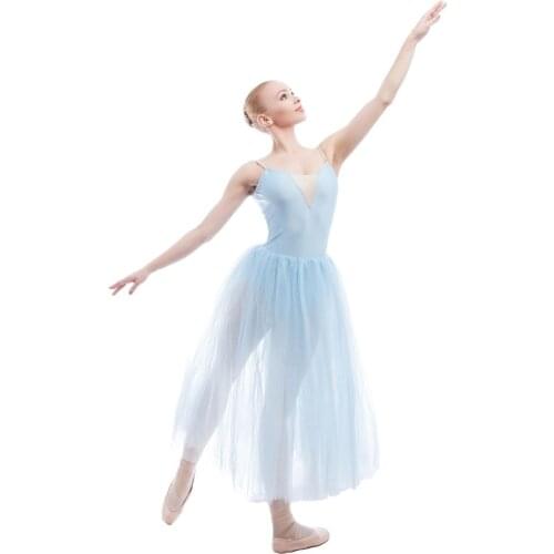 White Spandex Bodice Ballet Dance Dress With Lace Flowers In Front Dance Tutu For Adult/Child Ballet Stage Dance