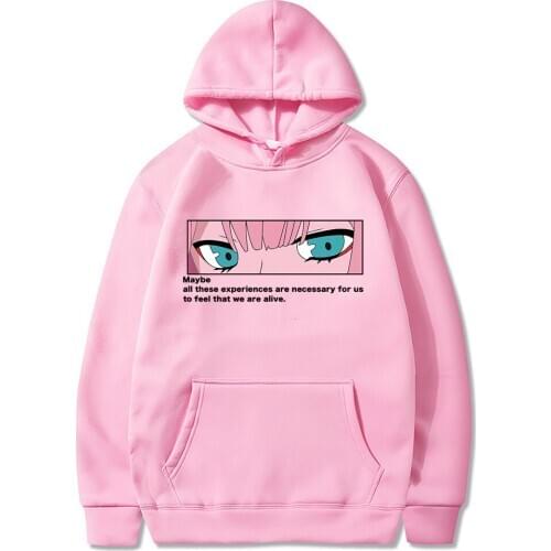 2020 Darling In The Franxx Anime Harajuku Zero TWO Eyes Print Hoodie Men Tops Loose Autumn Winter Sweatshirt Oversized Hoodies