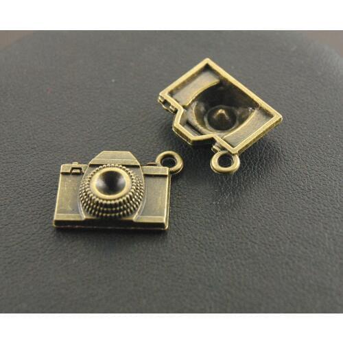 30 pcs Zinc Alloy Bronze Plated Camera Charm Pendant Pendants Jewelry Findings 18x15mm A239