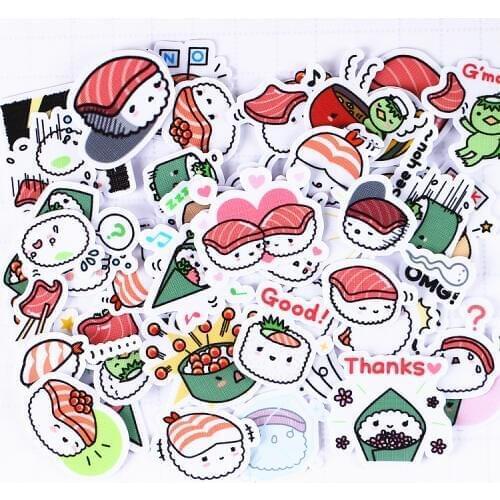 40pcs/pack Creative kawaii self-made Japanese cute sushi stickers scrapbooking stickers /DIY craft photo albums