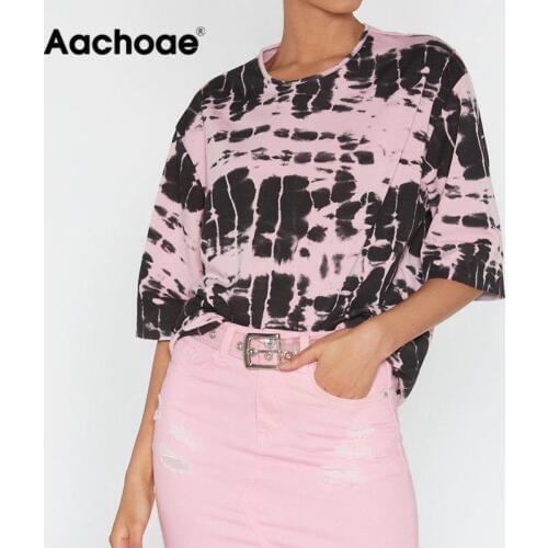 Женские свободные футболки Aachoae China At AliExpress