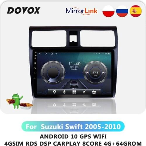 DOVOX 2 Din Android10 Head Unit For Suzuki Swift 2005 - 2010 GPS Navigation Car Radio Multimedia Player RDS Autoradio 2din dvd