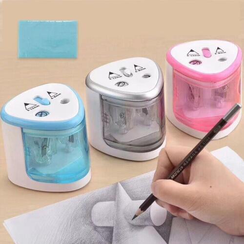 Automatic Pencil Sharpener Two-hole Electric Touch Switch Pencil Sharpener Stationery Home Office School Supplies Sharpeners