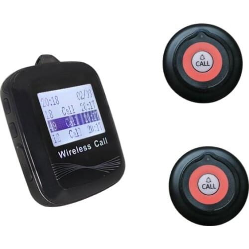 Wireless Paging System 1 Watches Receiver Big Screen+ 2 Super Thin Pager Transmitter for Fast Food Restaurant Hotel Hospital
