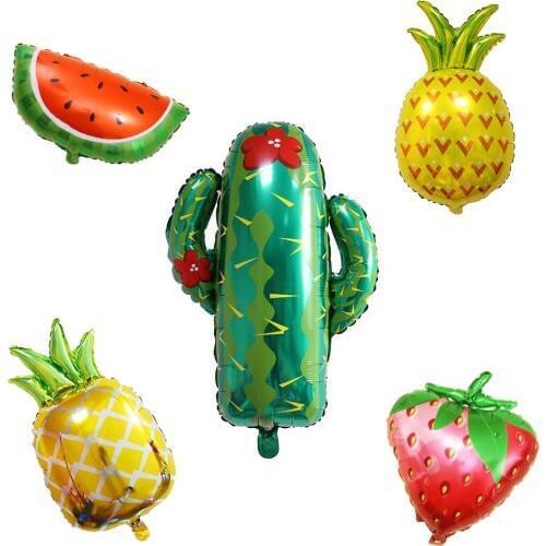 Large Size Fresh Summer Fruit Shape Foil Balloons 1pcs Mexican Cactus Aloha Carnival Beach Party Tropic Theme Balloons JL0076