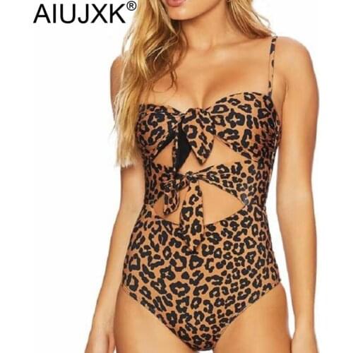 AIUJXK Leopard Print One Piece Bikinis Women Swimwear Summer Beach Wear Sexy Bodysuit Monokini Female Swimming Bathing Suit 2021