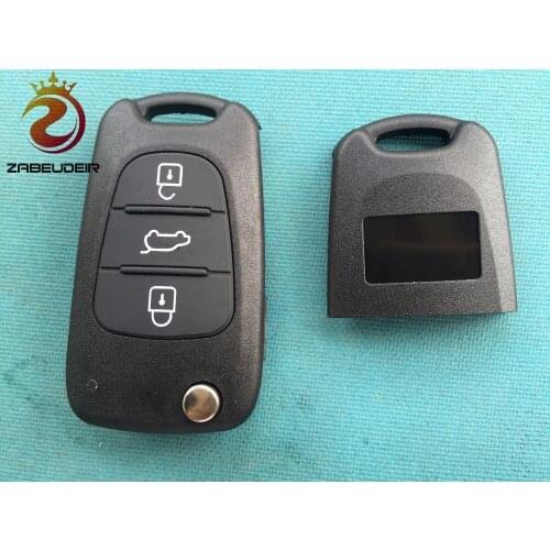1Pcs Of New Replacement Folding Key Shell Case For Hyundai 3 Button Remote Flip Blank Cover With Uncut Blade No Logo Auto Parts