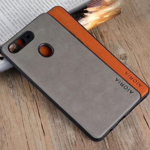 Case for oppo r15 pro Realme 2 A5 funda Luxury Vintage leather skin silicone cover coque for oppo r15 pro Realme 2 A5 case capa