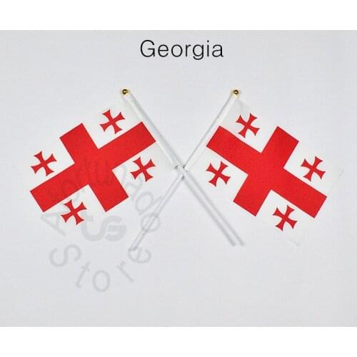 Georgia 14*21cm flag Banner hand waving National flag Home Decoration flag banner