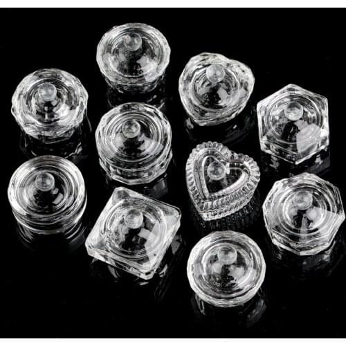 Exclusively for Nail Art Crystal Cup with Lid High Translucent Octagonal Love Glass Cup Crystal A Crystal Liquid Special Cup
