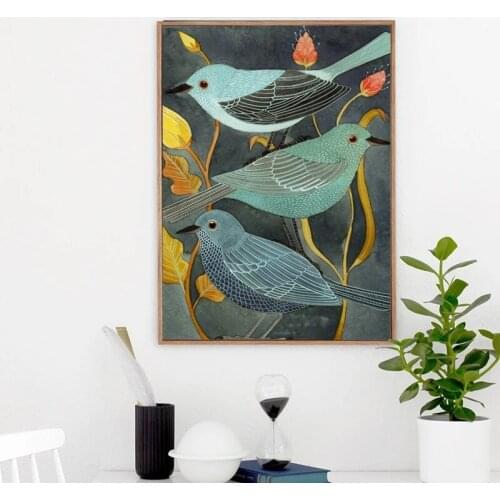 Elegant Poetry Animals Birds Nightingale Retro Decor Canvas Creative Art Style Painting Print Picture Poster Wall Art Home Decor