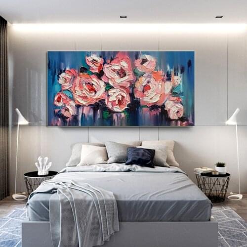 Modern Knife Pink Flower Canvas Painting Scandinavian Posters and Prints Wall Pictures for Gallery Living Room Home Decoration