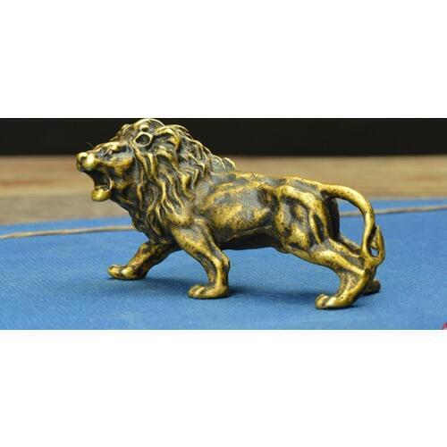 Mini Brass Vintage Tiger Statue Paperweight Animal Sculpture Decoration Ornament Home Office Desk Ornament Funny Toy Gift