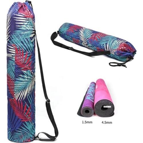 Fashion Canvas Yoga Bag String Drawing Yoga Gym Bag Eco Printed Canvas Yoga Mat Bag Adjustable Strap Pilates Mat Carrier Women