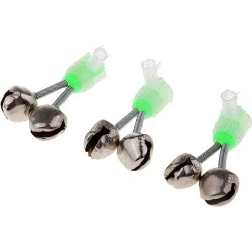 20Pcs Glow Fishing Rod Tip Bite Alarm Ring with Twin Bells Fishing Tackle