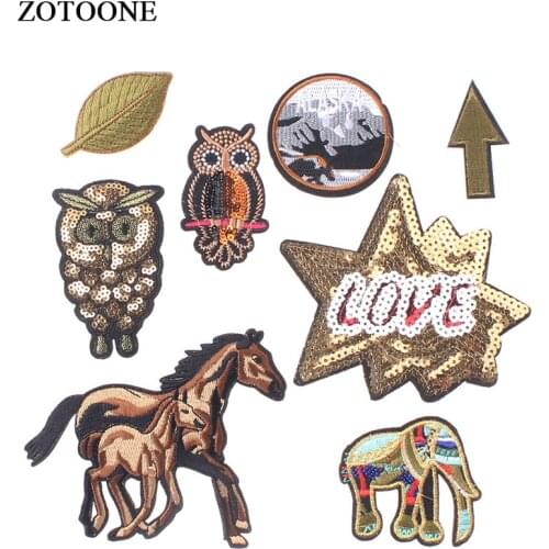 ZOTOONE Letter Sequins Iron on Patches Badges for Clothes Embroidered Suits of Coat Jacket Trousers T-shirt Pants Badge Apparel