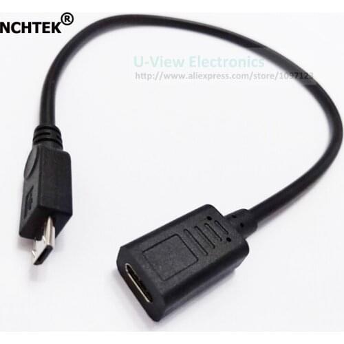NCHTEK Micro USB 2.0 Male to Type C Female Data Charging Connector Cable About 27CM/Free Shipping/2PCS