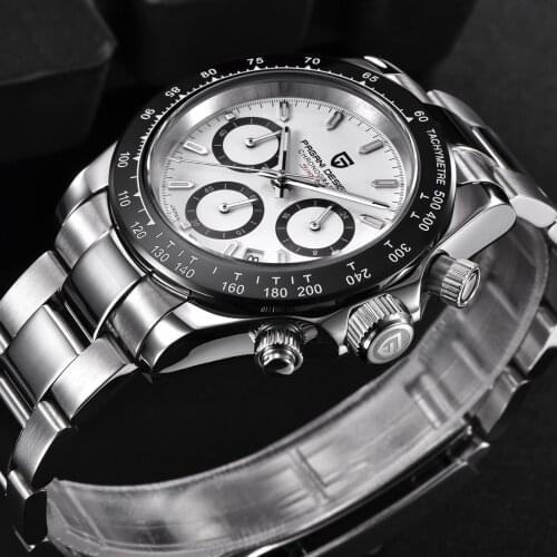 PAGANI DESIGNFashion Men Quartz Watch Luxury Sports Watch Men Stainless Steel 100M Waterproof Chronograph Relogio Masculino