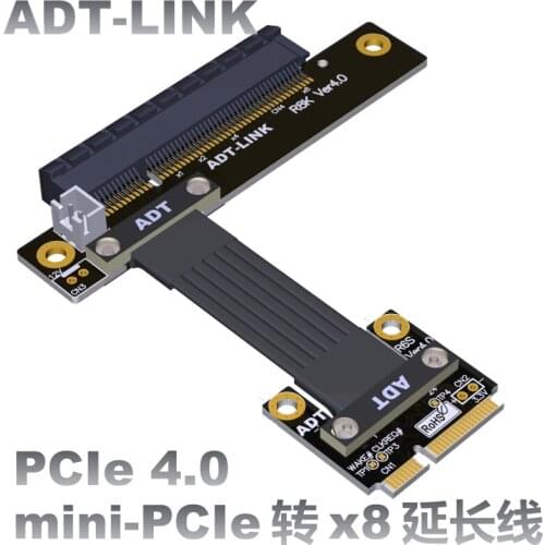 PCIe Gen4 Motherboard Mini-PCIe Slot To PCI Express 4.0 x8 Extension Cable mPCIe To Buit-In PCI-E4.0 8x SSD Riser Ribbon Adapter