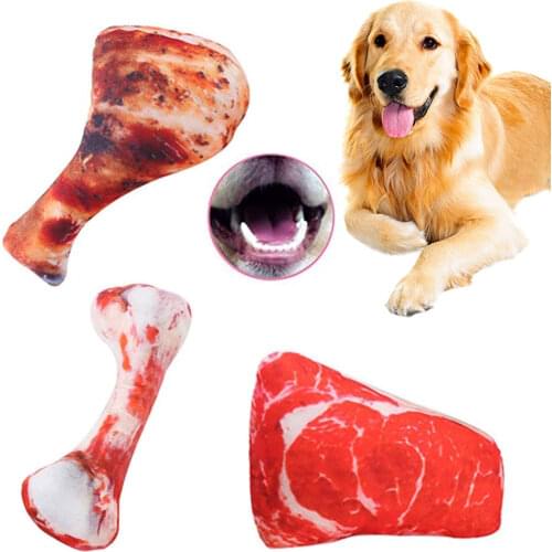 Dog Squeaky Toys Meat-Shaped Food Chew Toys for Small Medium Dogs Cute Stuffed Plush Pet Toys Dog Pets Accessories Supplies