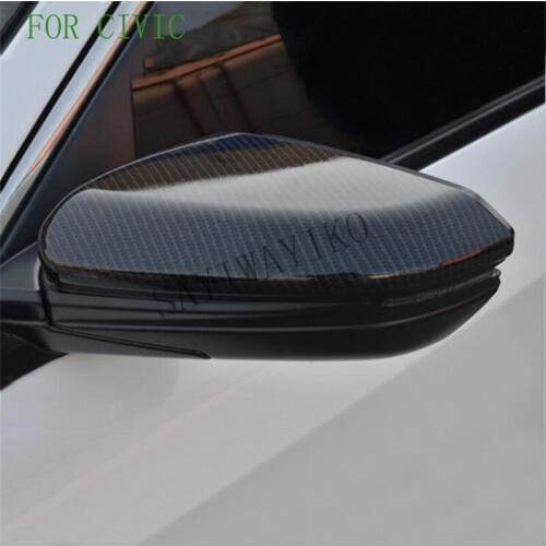 FIT FOR HONDA CIVIC 2016 2017 ABS CARBON FIBER Motor Car Automobile Rearview Mirror Cover For HONDA CIVIC CAR STYLING