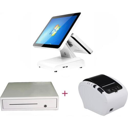 Dual screen pos system 15 inch pos terminal all in one windows pos system