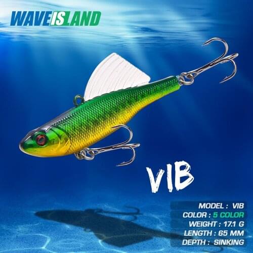 WAVEISLAND Vibration Fishing Lure 17.2g 65mm Sinking Full In Water Baits Peche Whopper Perch Pike Tackle Isca Artificial Lures