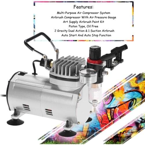 KKmoon Professional Air Compressor Set Hobby Paint Spray Set Nail Art Sprayer with Braided Air Hose