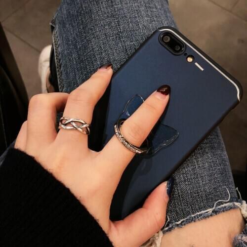 Transparent Universal Metal Mobile Phone Holder Finger Ring Holder Rhinestone Stand Cat Head Support for iPhone for Samsung
