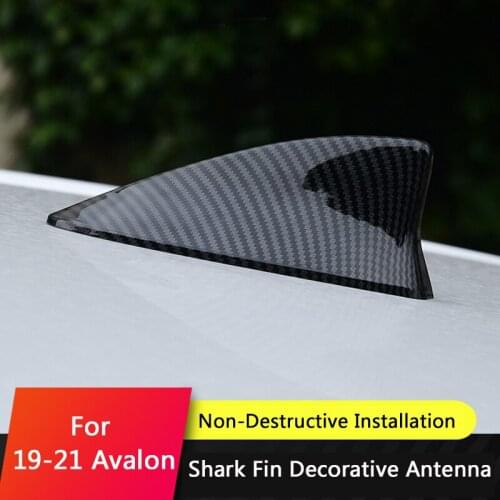 QHCP Car Shark Fin Antenna Decorative Sticker Covers Roof Shark Aerial Decoration For Toyota Avalon 2019 2021 Exterior Accessory