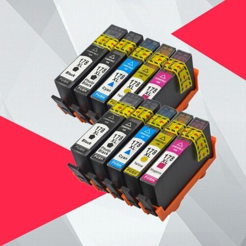 10PK compatible Ink Cartridge for HP 178 for HP178 178XL Photosmart 5510 5515 6510 7510 B109a B109n B110a Printer