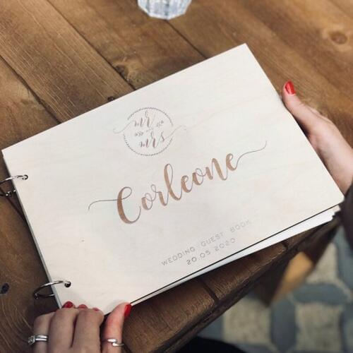 Wedding guest book Wooden guest book Rustic printing Guestbook Wedding memory Engraved guest book Custom wooden photo album