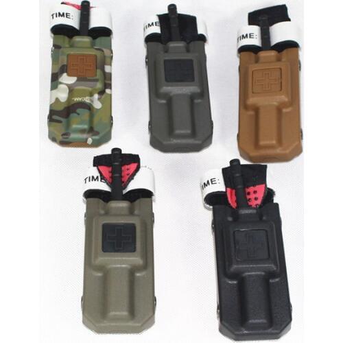 Tactical Tourniquet & Tourniquet Carrier Pouch Sets Multicam Black for Outdoor Airsoft Hunting Tactical Emergency Supplie