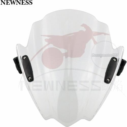 Universal Clear Motorcycle Street Bike Windshield Windscreen 7/8" & 1" Handlebar Mount For Harley Honda BMW Yamaha