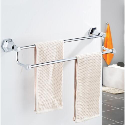 Vidric Double towel bars Black Color Wall Mounted Towel Holder in Towel Racks Towel Hanger Bathroom Accessories Bath har