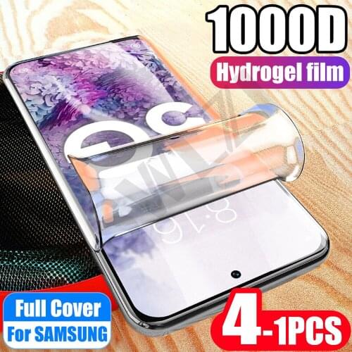 4-1Pcs cover for Samsung Galaxy s7 edge hydrogel film s8 s9 s10 lite s10e plus phone screen protector s20 s21 FE ultra Not Glass