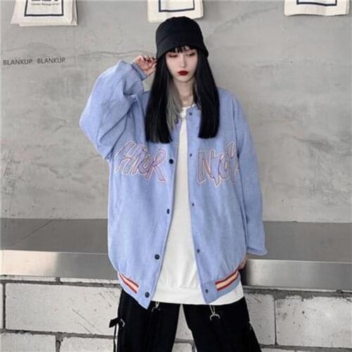 Womens jacket college style baseball uniform female 2021 spring and autumn new Korean student loose coat small thin coat female