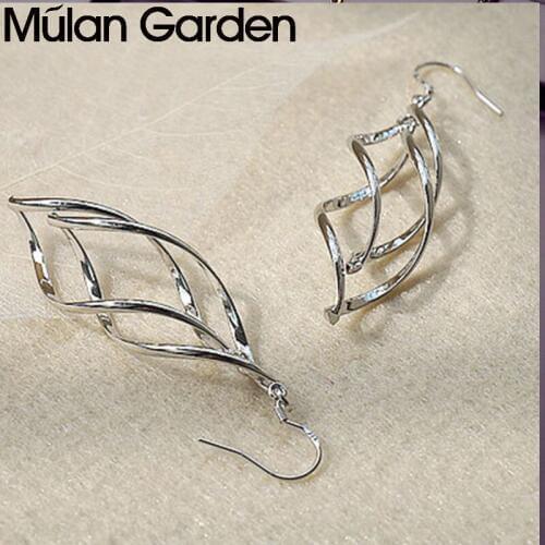 Wave Silver color Earrings for Women Twist Hypoallergenic Simple Jewelry Fashion Girl Accessories Female Gifts