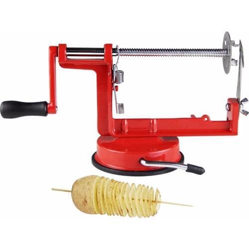 1Pc DIY Kitchen Tools Manual Rotate Potato Slicer Stainless Metal Sweet Potatoes Twisted Tornado Potato Slice Cutter