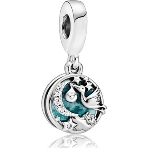 1Pcs New Cute Bird Pendant DIY Beads Suitable for Original Pandora Charm Bracelet Ladies Jewelry Making Gifts