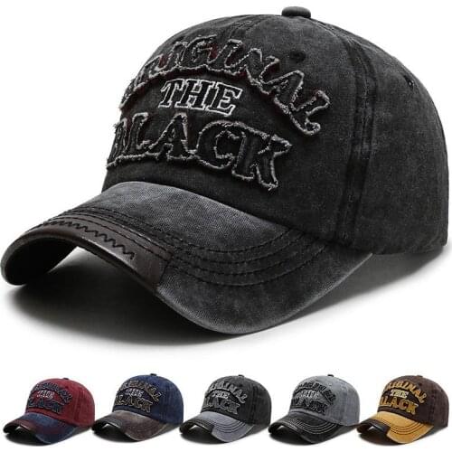1PC Adjustable 6 Colors Vintage Embroidery Black Letters Washed Cloth Outdoor Sport Baseball Hat Caps Party Beautiful Women