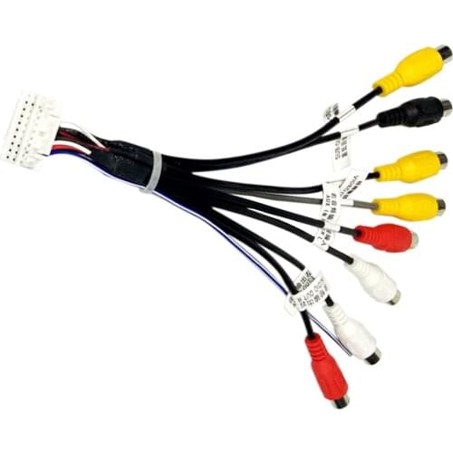 1PC Universal Radio RCA Output Wire Aux-in Subwoofer Microphone Adapter 20Pin Cable Car Repair Tool Car Accessories
