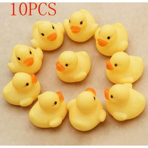 10pc Squeezing Call Rubber Ducky Duckie Baby Shower Toy Cute Baby Water Toy Bathroom Educational Toy Childs Favorite Bath Toy