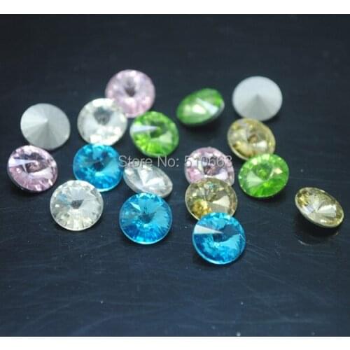 100 Pieces/Lot Glass Cabochon Glass Bead(back not flat surface) Coin Shape Mix Colors Clothes Garment Accessories 10mm