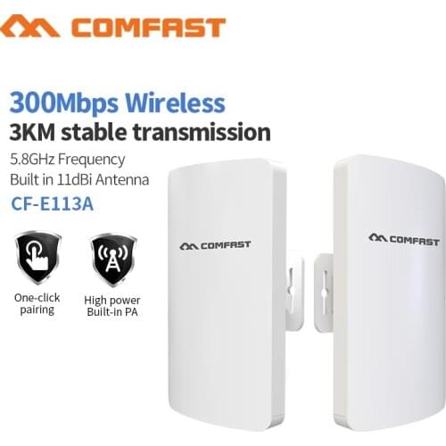 2pcs Long distance 5.8G Wireless outdoor router 3KM WIFI signal booster Amplifier WDS Network bridge 11dBi Antenna wi fi access