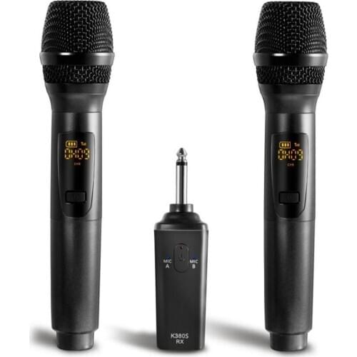 2Pcs K380S Portable Wireless Mic Karaoke KTV Party Music Singing Microphones Professional uhf Wireless Microphone