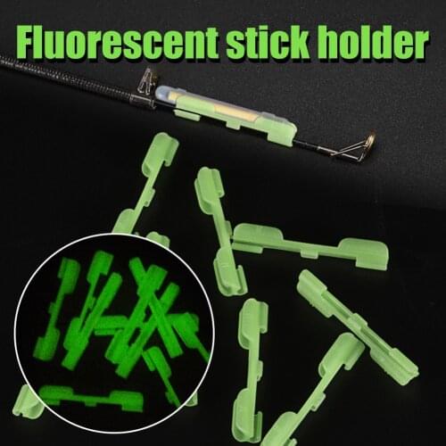 20pcs Night Fishing Rod Tip Light Holder Clip Fishing Rods Feeder Fluorescent Light Glow Stick Outdoor Night Fishing Accessories