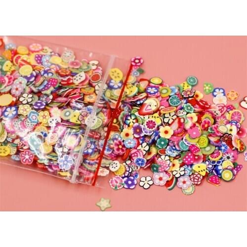 2000pcs/pack kawaii Mini Polymer Clay Filler Animal Fruit Slices Accessories DIY Craft Supplies Shrem Manicure Sticker Materials