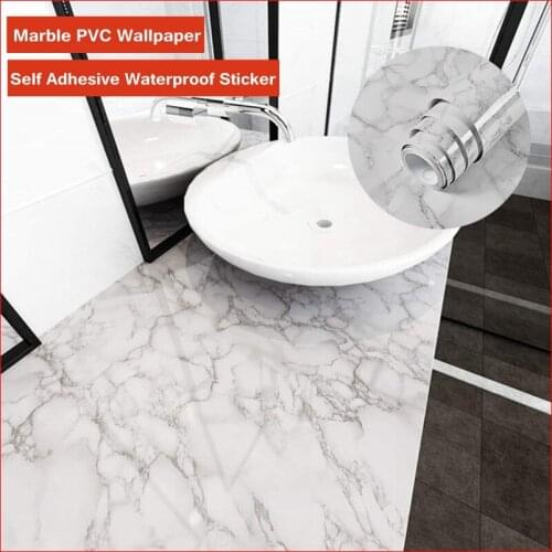 3M Waterproof Marble PVC Wallpaper Vinyl Self Adhesive Film Living Room Wall Decor Kitchen Cabinets Desktop Drawer Contact Paper